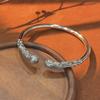 Pulsera Ajustada Curse Black Myth 9999 Plata Esterlina Wukong Báculo Dorado Pie Pulsera de Plata Pulsera Regalo para Pareja para Hombre y Mujer
