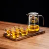 Bule de Chá Elegante Caneca Modelo Novo 2025 Separação Chá-Água Revestimento Interno Totalmente de Vidro Filtro de Um Clique Infusor de Chá Magnético Caneca para Uso Doméstico
