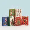 041 # Bolsa de Regalo de Navidad Bolsa de Mano de Papel Kraft de Dibujos Animados Bolsa de Compras Impresa Centro Comercial Bolsa de Regalo Festiva