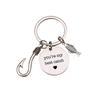 Llavero de acero inoxidable "Eres mi mejor captura" de Amazon, regalo para amantes de la pesca, colgante de anzuelo.