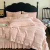 Juego de ropa de cama de cuatro piezas estilo lujo con pelo de conejo y terciopelo de leche, con un diseño de alta gama, engrosado para abrigar y adecuado para uso invernal