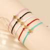 Pulsera Decorativa de Cuerda Color Arcoíris con Cruz Dorada de Venta Caliente Transfronteriza, Moderna y Versátil, Stock Listo, Mayoreo
