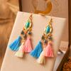 Pendientes Daisy nuevos de 11 colores, pequeños y frescos, con borlas retro, de múltiples capas, de cristal europeo y americano, joyería de moda, lote de 11