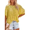 Camiseta de Manga Corta para Mujer Personalizada de Exportación Europea y Americana, Impresión, Bordado, Listado, Venta al por Mayor, Procesamiento OEM en Amazon