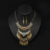 Set de Collar y Pendientes con Borla y Hoja de Aleación Multicapa Retro Europeo y Americano Conjunto Personalizado Versátil 9312