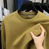 Sudadera con cuello redondo para hombre, algodón de alta calidad, nueva moda casual de otoño, camiseta base holgada de manga larga