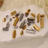 Accesorios para Joyería Hebilla Brillante Dorada de Acero Inoxidable, Pinza para Extremo de Cuerda, Hebilla de Cola, Clip de Acero para Fijar Accesorios de Joyería DIY