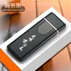 Isqueiro criativo de indução por toque fino, isqueiro eletrônico recarregável à prova de vento, display de energia, mini isqueiro