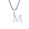 Joia europeia e americana transfronteiriça colar com 26 letras em inglês feminino moda simples pingente de aço inoxidável corrente clavicular