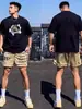 Camiseta de Manga Corta con Estampado de Gato de Diseño de Marca de Moda para Hombre, Verano Hip-Hop Holgada Talla Grande Algodón Puro Pareja Top de Media Manga