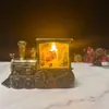 Lámpara de Velas Tren Luminoso de Navidad Lámpara de Viento Pequeña Luz Nocturna Adorno Regalo de Navidad para Niños Exhibición en Ventana Adorno de Navidad