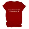 Apoyo un sitio independiente de Lista de deseos de Amazon para hombres Camiseta de manga corta con cuello redondo para mujer, simple y versátil, con letras