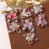 Pendientes de Estilo Fresco, Tachuelas, Pines para Sombrero, Broches, Accesorios de Flor para Zapatos, con Lirio del Valle de Colores de Verano, Lentejuelas y Flor Hueca para Manualidades