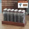Soporte de Exhibición para Granos de Café, Adornos para Botellas de Fragancia, Introducción Decorativa de Exhibición, Tubo de Vidrio Dividido, Utensilios Creativos de Madera Maciza para Escritorio