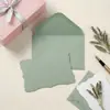 Conjunto de Envelopes para Cartão de Cumprimentos Verde, Envelope Minimalista Liso na Cor Sálvia, Conjunto de Envelopes para Convite Estilo Europeu