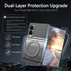 Adequado para Capa de Celular Samsung Zfold8, Anti-Queda Magnético Suction Center Axis Anel de PU Suporte, Capa Protetora iPhone Duo