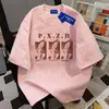Camiseta de Algodão 100% Puro para Verão Estilo Streetwear de Alta Qualidade Tie-Dye Gola Redonda Manga Curta Top Solto Emagrecedor para Homens e Mulheres Casais