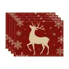 Amazon Manteles Navideños Muñeco de Nieve Árbol de Navidad Manteles Decoración de Mesa de Comedor Occidental Manteles Aislantes Fiesta Navideña
