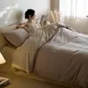 Juego de Cama de Cuatro Piezas de Algodón Puro Cerámico Cepillado Clase A 100 Hilos para Otoño e Invierno, Engrosado para Calidez, Algodón Puro para Dormir Directamente en la Cama