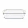 Recipiente de armazenamento de alimentos de vidro borossilicato de alta qualidade, hermético, quadrado e retangular, lancheira transparente, pote para armazenamento na geladeira, adequado para piqueniques e armazenamento de frutas