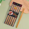 10 pares de palillos de bambú y madera, vajilla para el hogar, palillos de bambú artesanales, palillos de bambú carbonizado, palillos de hierro y madera.