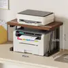 Pequena prateleira para impressora, prateleira de camada dupla na mesa, armazenamento de copiadora para mesa de escritório, suporte de mesa