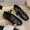 Hebilla de cinturón estilo retro, zapatos pequeños de cuero para mujer, nuevo estilo 2026, suela súper suave, cómodos para los pies, zapatos de vestir cómodos para el trabajo