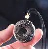 Collar con Colgante de Hebilla de la Paz de Obsidiana Hielo Signo del Zodíaco para Hombre Collar para Mujer Año del Zodíaco Tigre Colgante Patronus