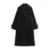 Moda Femenina Europea y Americana Transfronteriza Aliexpress Ins Más Vendido de Alta Gama Otoño e Invierno Elegante Estilo Callejero Versátil Abrigo Largo de Lana