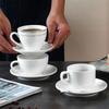 Conjunto Xícara de Café de Cerâmica Europeia Criativa Branco Puro Simples Xícara e Pires para Chá com Leite Hotel Café Pode Personalizar Logotipo