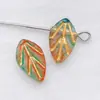 Cuentas de Vidrio Checo con Detalles Dorados, Cuentas de Vidrio con Diseño de Hoja, Pulsera y Collar Hechos a Mano para DIY, Cuentas Sueltas, Accesorios para Joyería