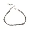 Estilo Coreano Dulce Diseño de Nicho Joyería de Mano Cadena Lateral Fresca Cadena para Labios Pulsera de Doble Capa para Mujer Venta al por Mayor Aleación