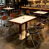Mesas e Cadeiras para Bar Pub Cafeteria Cabines para Loja de Chá com Leite Sofás Pedra Sinterizada Madeira Maciça Conjuntos de Mesas para Cafeteria Comercial