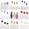 Decantador de Perfume de Alta Gama Tapa de Mármol Base Volcánica Botella de Vidrio Transparente para Perfume Botella Vacía Empaque Cosmético Botella Vacía