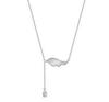 Collar para Mujer, Sencillo y Elegante Colgante de Ala de Ángel, Cadena Clavicular de Plata de Ley 925, Accesorio Versátil con Cristal