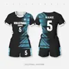Conjunto de Uniforme de Vôlei, Camisa de Vôlei Feminina com Design Estampado, Traje Esportivo Respirável de Secagem Rápida, Uniforme de Vôlei Estampado Digital em Corpo Inteiro