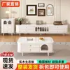 Mueble de TV de Madera Maciza Estilo Francés Nuevo Modelo 2025 Estilo Retro Crema Sala de Estar Uso en el Hogar Mueble de TV Vintage y Juego de Mesa de Café