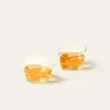 Taza de té de vidrio de borosilicato alto en forma de gota de agua, resistente al calor, estilo japonés, separador de té, mar de té transparente, nueva taza de té, taza de té uniforme, alta transparencia