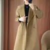 Nuevo Estilo Otoño/Invierno 2026 Abrigo con Cordones 100% Lana para Mujer, Abrigo Largo de Doble Cara de Lana por Encima de la Rodilla, Moderno