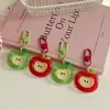 Ins Simulación de Penetración de Hielo Llavero de Manzana Versátil Corazón de Chica Colgante para Mochila Regalo para Novia Pareja Joyería al por Mayor