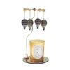 Set de Velas Navideñas con Aroma a Oro y Disco Delgado en Stock del Fabricante con Candelabro de Linterna Giratoria, Regalo Festivo para el Hogar