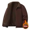Nueva chaqueta de algodón de lana de cordero lavada con cuello solapa para hombre, abrigo casual de béisbol para otoño e invierno para hombre, holgada y versátil