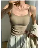 Camisola sin mangas básica de estilo coreano Ins con rosca, con escote de encaje, todo a juego, cómoda, tipo chaleco exfoliante para mujer