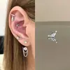 Lindo Brinco de Osso da Orelha Sino Amor Fofo Delicado Brincos de Saturno Feminino Versátil Elegante Parafuso de Osso da Orelha