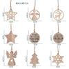Nuevo colgante navideño de madera hueco árbol de Navidad alce colgante DIY decoración fiesta navideña colgante de Navidad