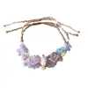 Guirnalda de Principios de Primavera Estilo Bosque Pulsera de Cristal Natural Nueva Pulsera Popular Pulsera de Malla Tejida Hecha a Mano