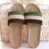 Zapatillas de Casa Nuevas Yul Kang de Verano Estilo Familiar para el Hogar de Interior Antideslizantes de Lino Zapatillas para Hombres y Mujeres