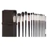 Set de 15 Brochas de Maquillaje, Set Completo de Brocha para Rubor, Brocha para Polvo Suelto, Brocha para Sombra de Ojos, Brocha para Labios, Bolsa para Brochas, Personalización de Herramientas de Belleza
