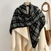 Bufanda de lana coreana estilo australiano para mujer, otoño e invierno, prenda exterior de cachemira de alta gama, bufanda triangular, calentador de cuello, chal grande de cuadros
