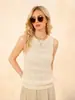 Fábrica de Origen Personalización de Pequeños Lotes de Ropa para Mujer de Comercio Exterior Europeo y Americano, Tejidos de Punto Primavera y Verano, Chaleco de Punto Calado con Lentejuelas para Mujer